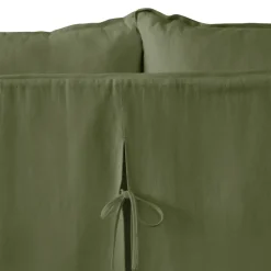 Coco 2.5 seater sofa with Self Piped Knife Edge cushion in Cotton Linen Evergreen - Hand Made in USA