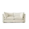 Coco 2.5 seater sofa with Self Piped Knife Edge cushion in Cotton Linen Cool Coconut - Hand Made in USA