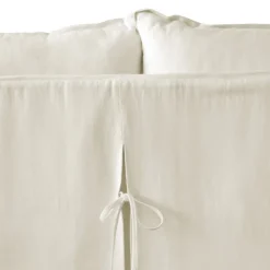 Coco 2.5 seater sofa with Self Piped Knife Edge cushion in Cotton Linen Cool Coconut - Hand Made in USA
