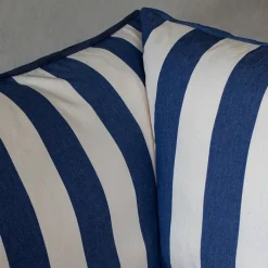 Coco 2.5 seater sofa with Self Piped Knife Edge cushion in Stripes Sea Holly - Hand Made in USA