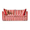 Coco 2.5 seater sofa with Self Piped Knife Edge cushion in Stripes Petunia - Hand Made in USA