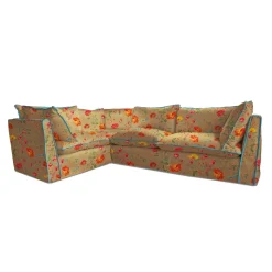 Coco 2 x 3 seater sofa Contrast Welt Knife Edge cushion in Wildwood Twig - Hand Made in USA