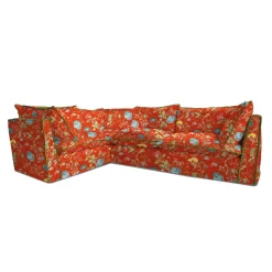 Coco 2 x 3 seater sofa Contrast Welt Knife Edge cushion in Wildwood Pumpkin - Hand Made in USA