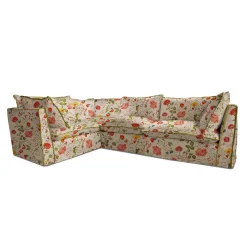 Coco 2 x 3 seater sofa Contrast Welt Knife Edge cushion in Wildwood Ivory - Hand Made in USA