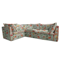 Coco 2 x 3 seater sofa Contrast Welt Knife Edge cushion in Wildwood Duck Egg - Hand Made in USA
