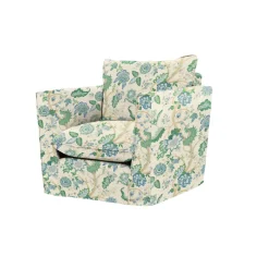 Coco Chair with Knife Edge cushion in Kitty Blue Green - Hand Made in USA