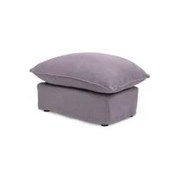 Coco Footstool with Knife Edge cushion in Lilac Linen - Hand Made in USA