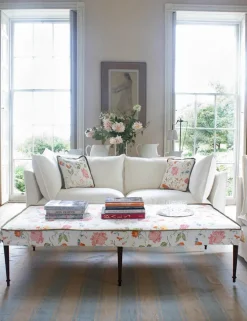 Coco Large Coffee Table Contrast Welt in Andrew Martin Wildwood Ivory - Hand Made in USA