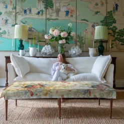 Coco Large Coffee Table in Berrington Stripe by Colefax and Fowler - Hand Made in USA
