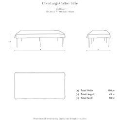 Coco Large Coffee Table in Andrew Martin Midsummer Stone - Hand Made in USA