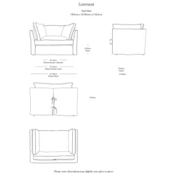Coco Loveseat with Box Edge Cushion in Hemp Linen - Hand Made in USA
