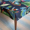 Coco Small Coffee Table in GPJ Nympheus - Linen/Teal/Green - Hand Made in USA