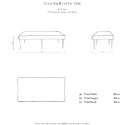 Coco Small Coffee Table in GPJ Nympheus - Linen/Teal/Green - Hand Made in USA