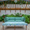 Coco Small Coffee Table in GPJ Hydrangea Bird Emerald/Blue - Hand Made in USA