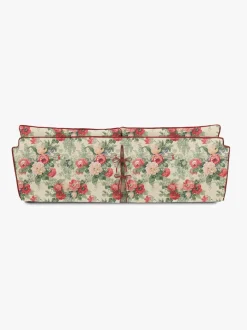 Cocobella 3.5 Seater Sofa in English Garden Classic Rose with Rosewood Velvet Trim - Hand Made in USA