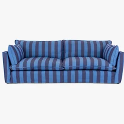 Cocobella 3.5 Seater Sofa in Coastal Blue Stripe - Hand Made in USA