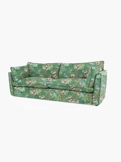Cocobella 3.5 Seater Sofa in Belleville Juniper with Pine Velvet Trim - Hand Made in USA