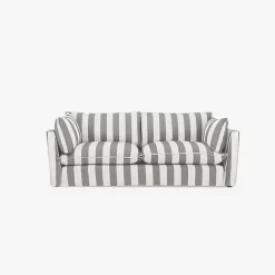 Cocobella 3 Seater Sofa in Garden Grey Stripe - Hand Made in USA