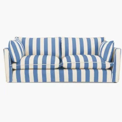 Cocobella 3 Seater Sofa in Cornish Blue Stripe - Hand Made in USA