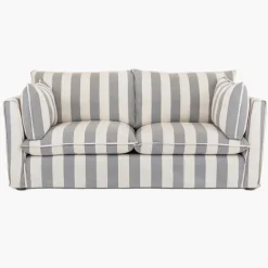 Cocobella 2.5 Seater Sofa in Garden Grey Stripe - Hand Made in USA