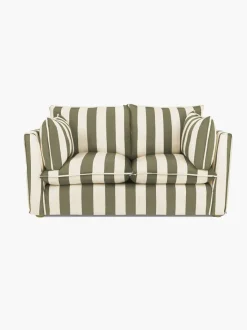 Cocobella 2 Seater Sofa in Spring Green Stripe - Hand Made in USA