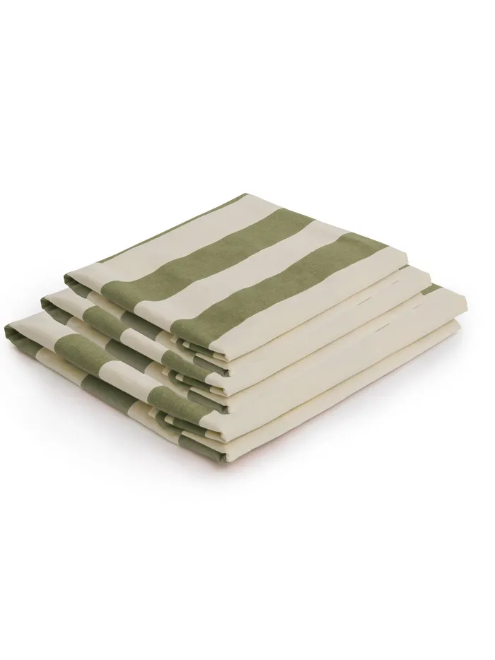 Cocobella 3 x 3 Seater Sofa Slip Cover in Spring Green Stripe - Hand Made in USA