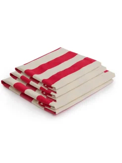 Cocobella 3 x 3 Seater Sofa Slip Cover in Petunia Red Stripe - Hand Made in USA