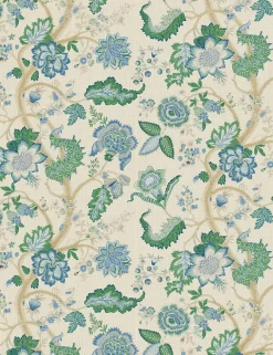 English Garden - Kitty - Blue Green Fabric Swatch