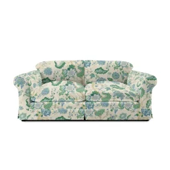 Salthrop Large Sofa with Big Back Cushions in Kitty Blue Green - Hand Made in USA