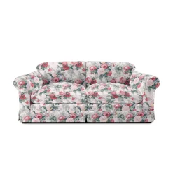Salthrop Large Sofa with Big Back Cushions in English Garden Classic Rose - Hand Made in USA