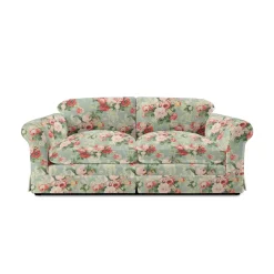 Salthrop Large Sofa with Big Back Cushions in English Garden Grey Skies - Hand Made in USA