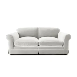 Salthrop Large Sofa with Big Back Cushions in Cotton Linen Cool Coconut - Hand Made in USA