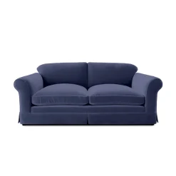 Salthrop Large Sofa with Big Back Cushions in Cotton Linen Inkspot - Hand Made in USA