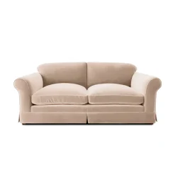 Salthrop Large Sofa with Big Back Cushions in Cotton Linen Rosedale - Hand Made in USA